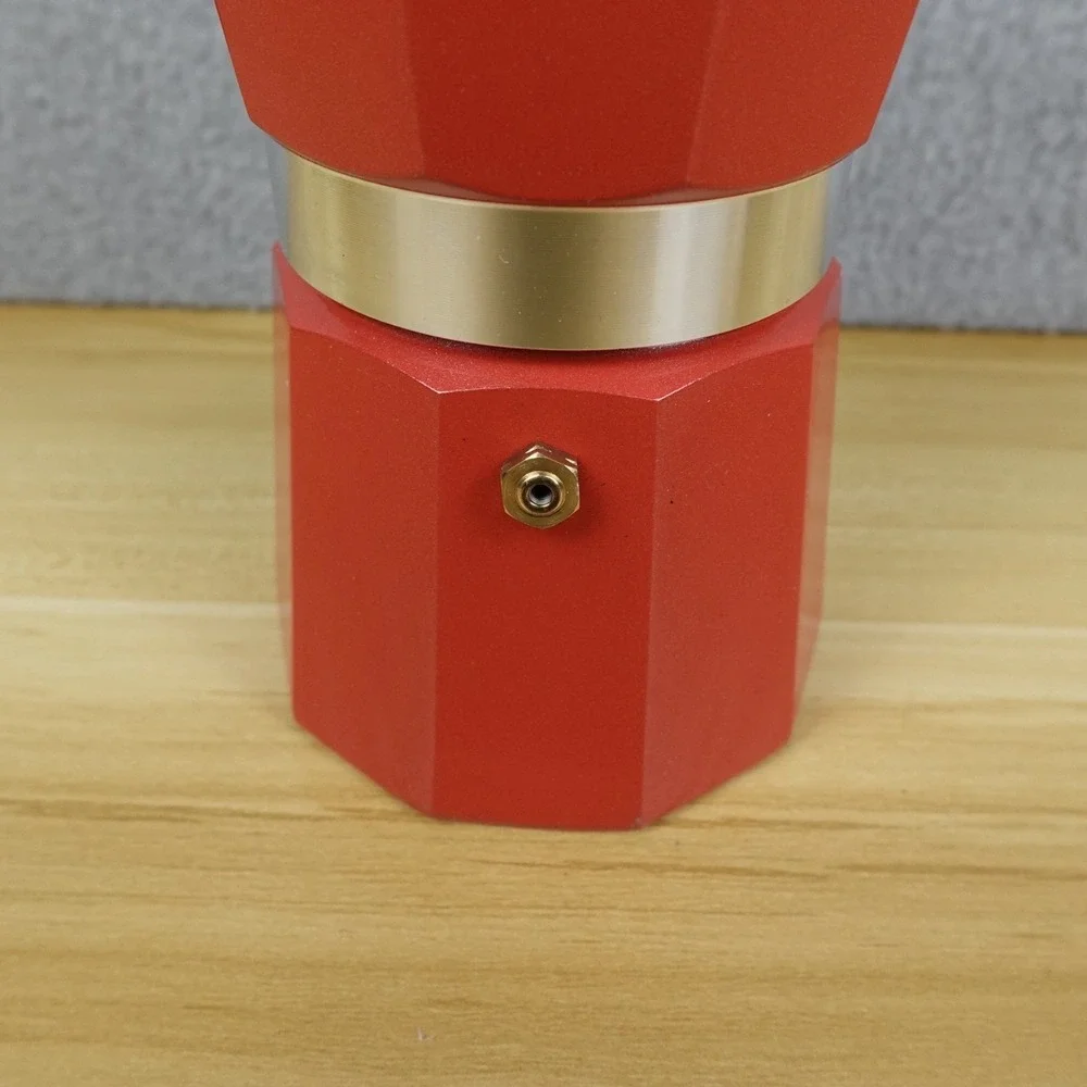 GROSCHE Milano Stovetop Espresso Maker Moka Pot 6 Espresso Cup, 9.3 oz, Red